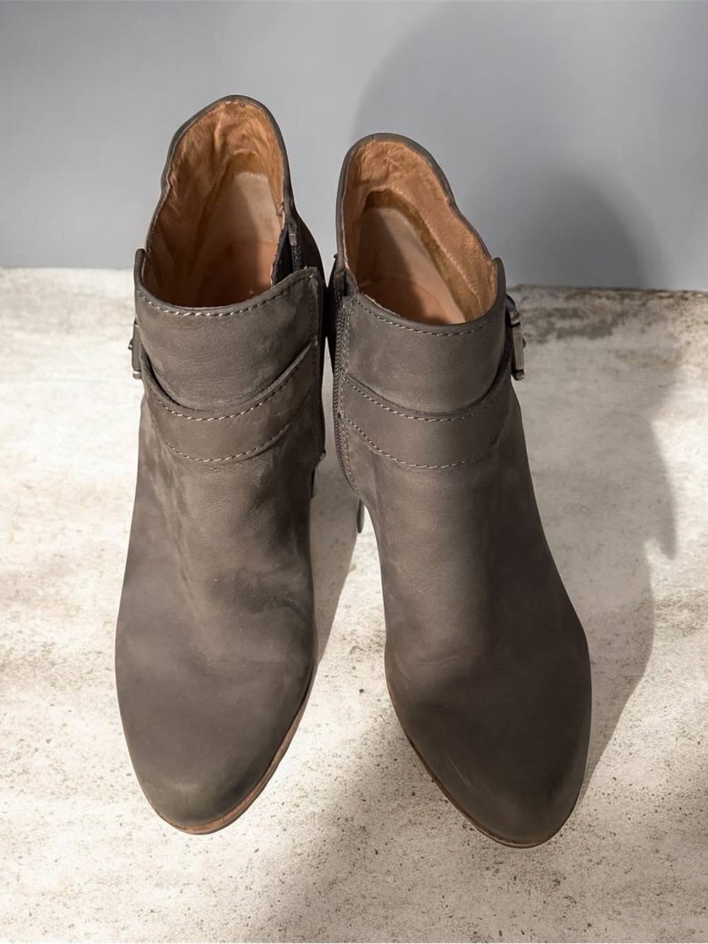 Caslon Taupe Suede Ankle Booties